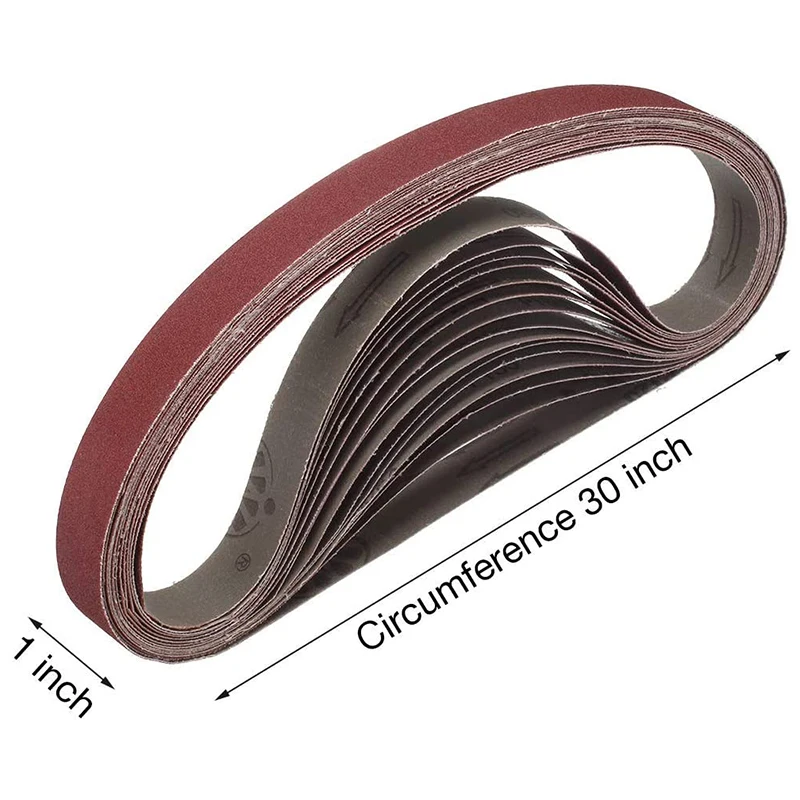 

15 Pcs 1X30 Inch Aluminum Oxide Sanding Belts Heavy Duty Sanding Belts Multipurpose Abrasive Belts for Belt Sander
