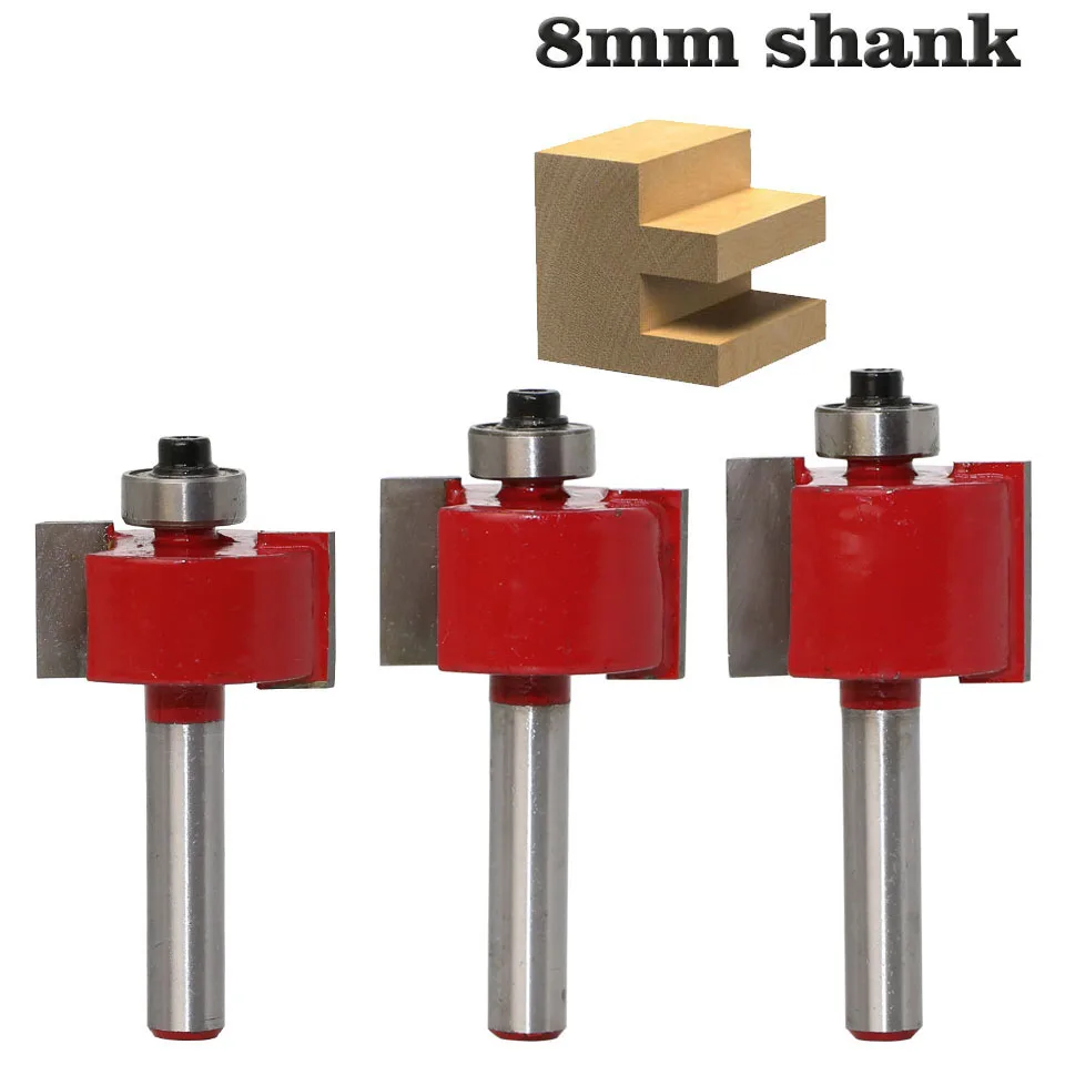 Фреза для резьбы по дереву с хвостовиком 8 мм Т-образный наконечник подшипником