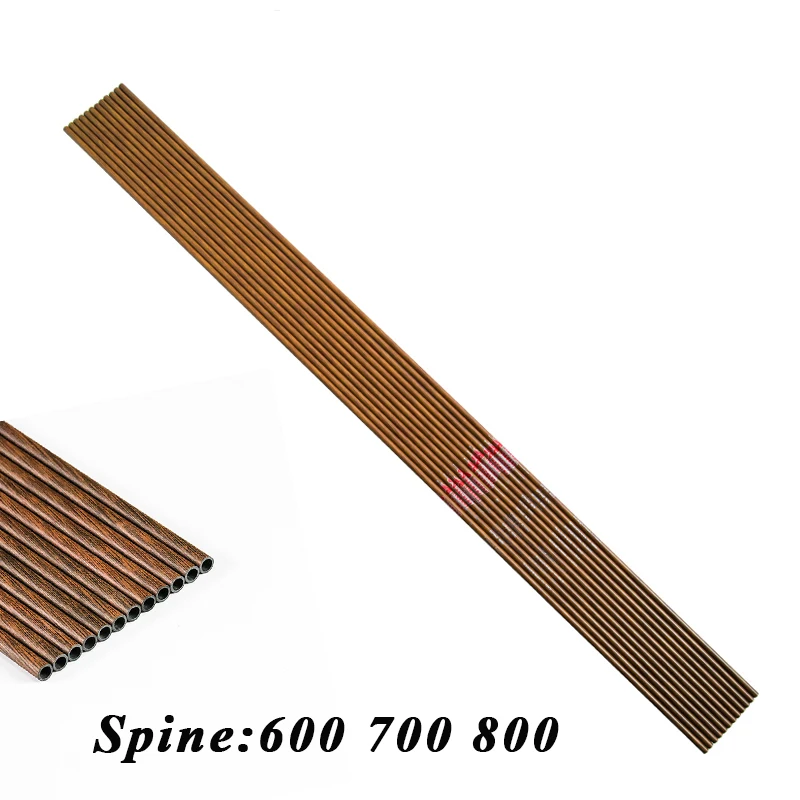 12 шт. принадлежности для стрельбы из лука чистый углерод стрелы дерево кожа id4.2мм