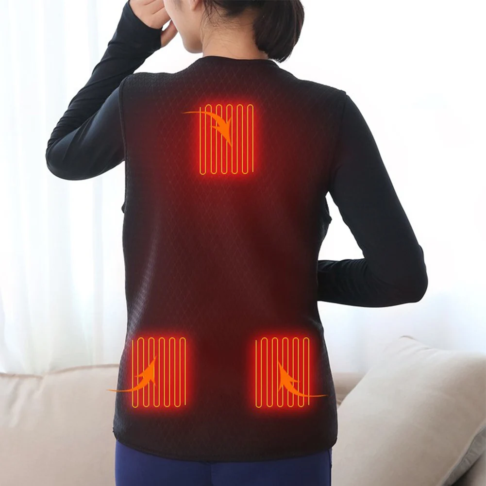 

5 Heated Vest Outdoor USB Infrared Heating Vest Jacket Winter Flexible Electric Thermal Clothing Waistcoat For Sports Hiking