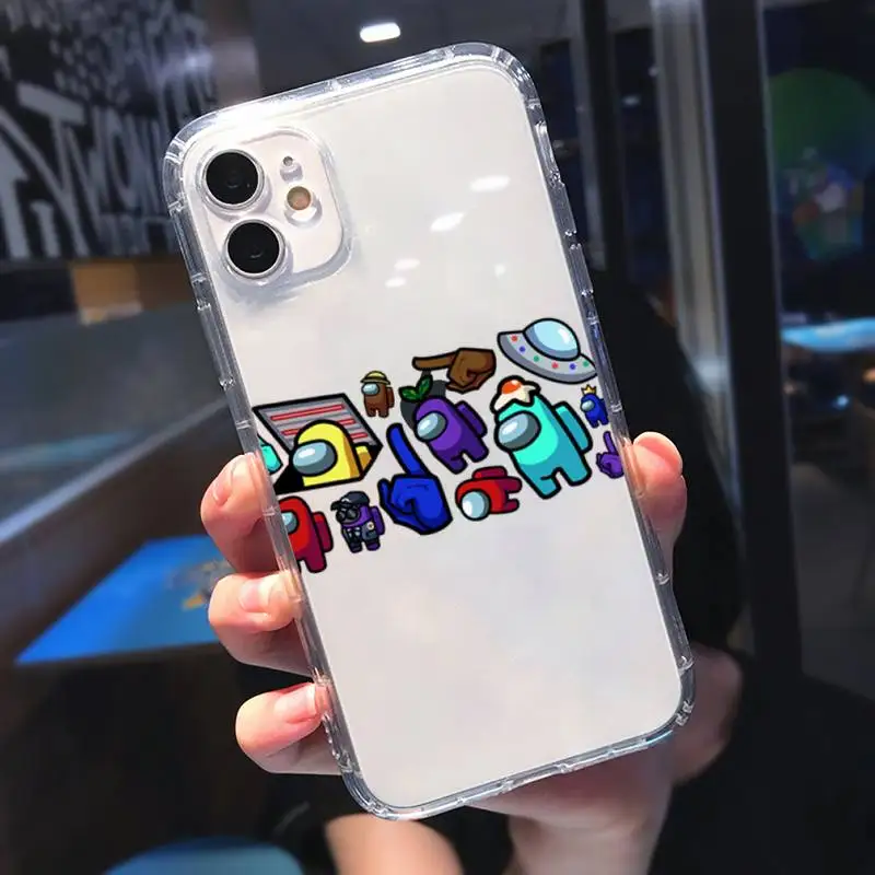 

Among Us Hot game Phone Case Transparent for iPhone 11 12 mini pro 8 7 6 6S XS MAX Plus X 5S SE 2020 XR
