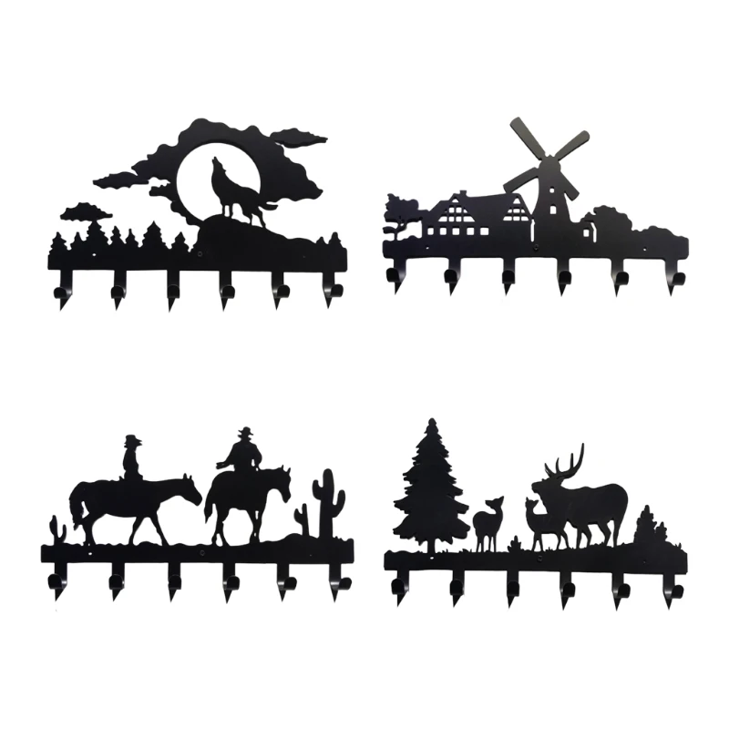 

Wall Mounted Coat Clothes Hook Iron Rack Hanger Hat Handbag Robe Holder Key Organizer for Bedroom