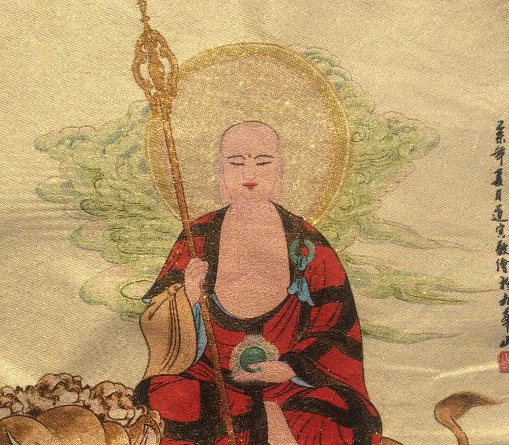 Медная Статуя Прямая продажа с фабрики парча шелк тонкая вышивка Bodhisattva