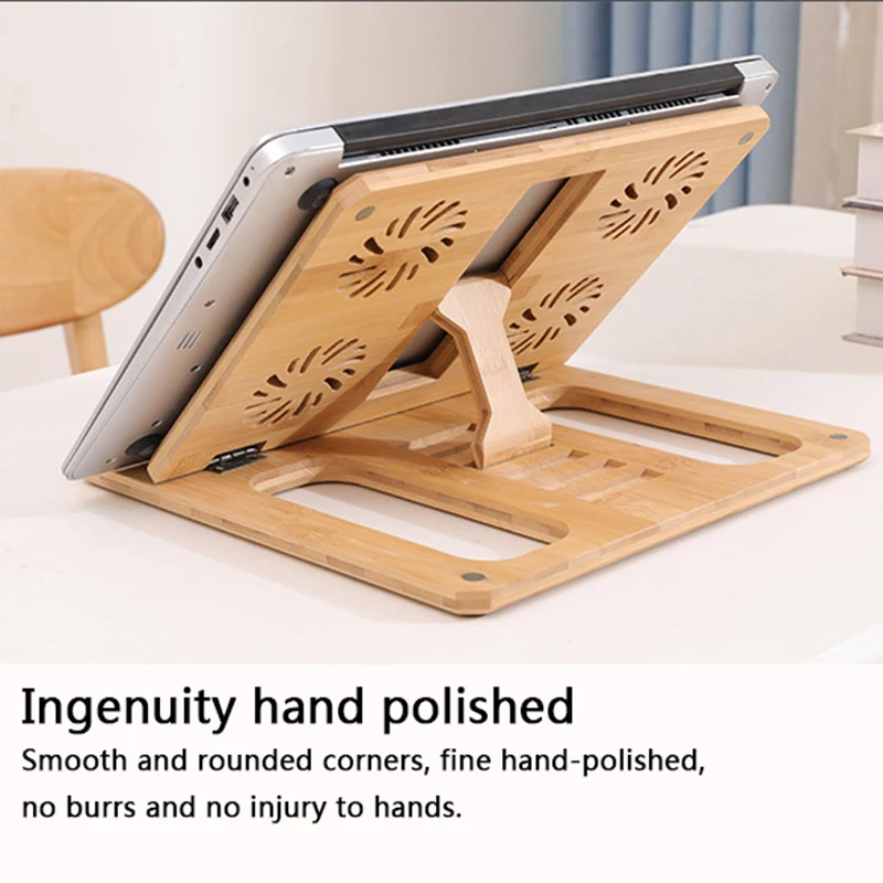 

Wood Adjustable Foldable Laptop Stand Non-slip Desktop Laptop Cooling Bracket Holder Laptop Parts & Accessories Laptop Stand