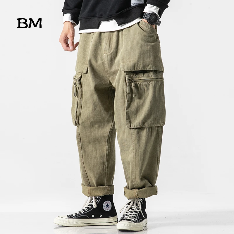 BMHigh качество Японская уличная одежда брюки мужские хип хоп комбинезоны модные