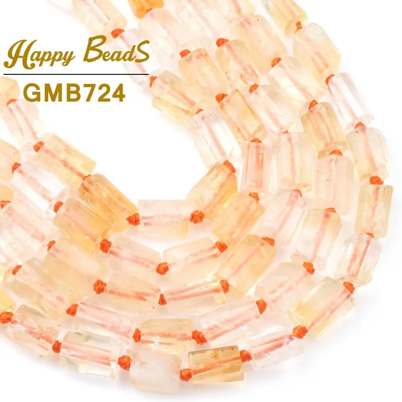 Натуральный граненый желтый цитриновый кварцевый цилиндр свободный женский