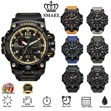 2019 SMAEL Waterproof Sports Military Shock Men's Analog Quartz Digital Watches