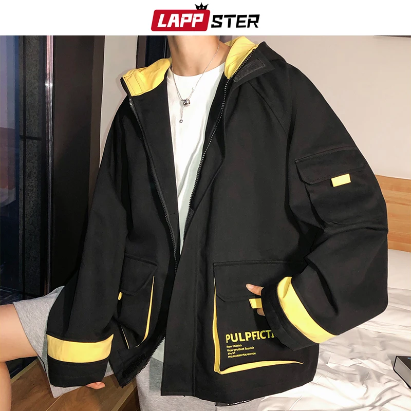 Мужская ветровка в стиле пэчворк LAPPSTER Японская уличная одежда Харадзюку на осень