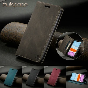 autspace retor flip leather phone case for iphone 13 12 11 pro x xs max mini xr 7 8 6 plus fashion luxury magnetic wallet cover free global shipping