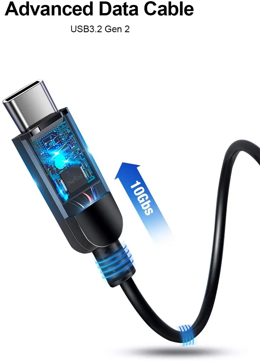 Внешний жесткий диск Netac SSD 1 ТБ 2 500 Гб USB 250 Type C|Внешние SSD| |