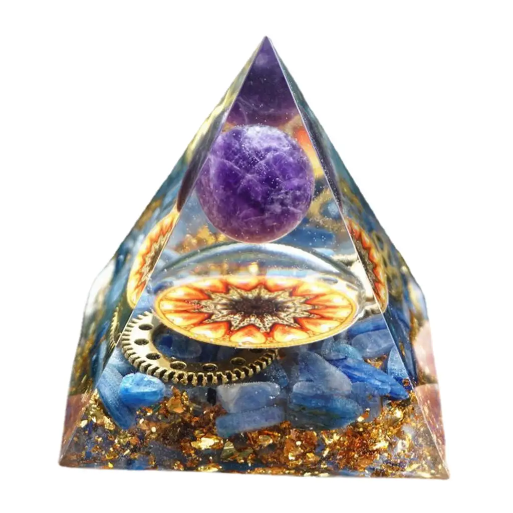 

ОРГОН из смолы, кристаллы пирамиды, измельченный камень, пирамида оргона, пирамида оргона для гостиной, украшения для медитации