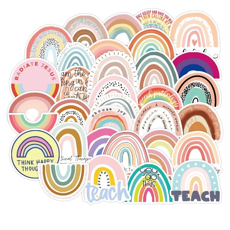 

50PCS Rainbow Bridge Cartoon Stickers pack For Girl Children Toys On The Laptop Fridge Phone Skateboard Suitcase Decals Sticker