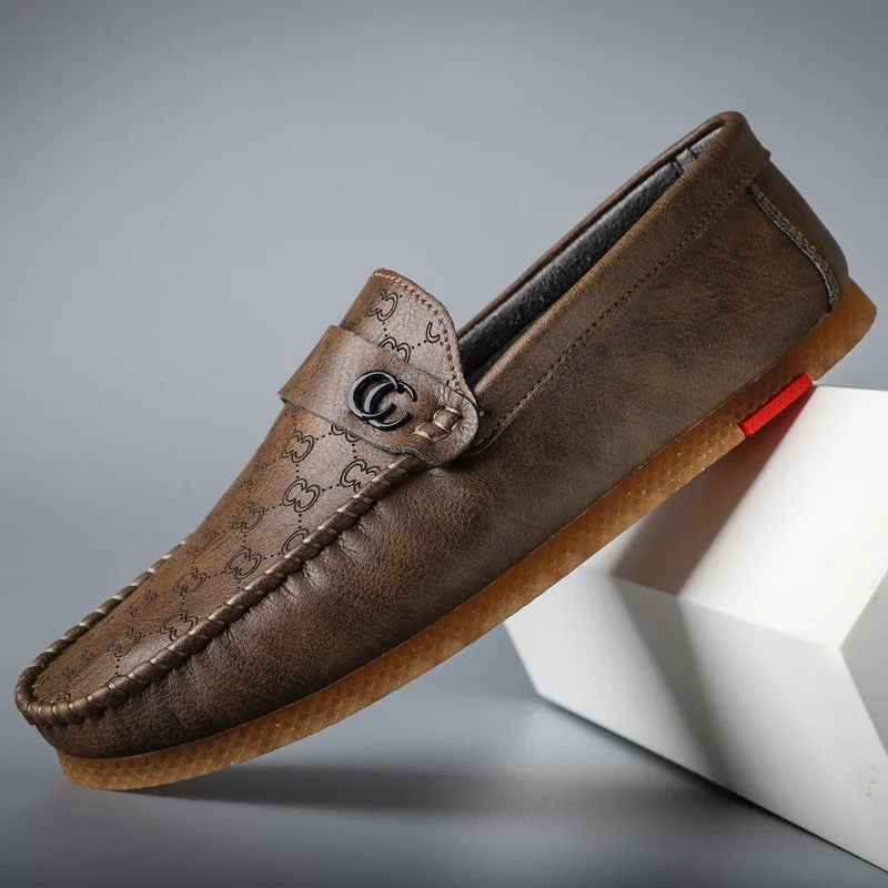 

Новинка 2021, повседневная мужская обувь, корейская модная легкая мужская кожаная обувь, дышащая удобная однотонная обувь с низким верхом