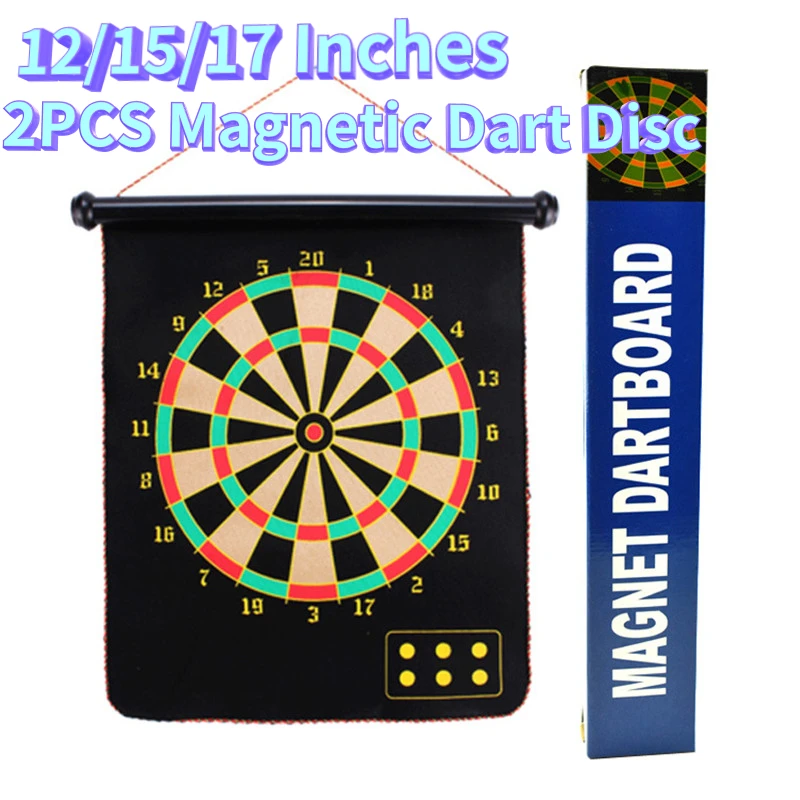 

2PCS Magnetic Dart Disc Set Household Double-sided Dart Target Large Safety Magnet Children's IndoorFlyer Disc12/15/17 Inches