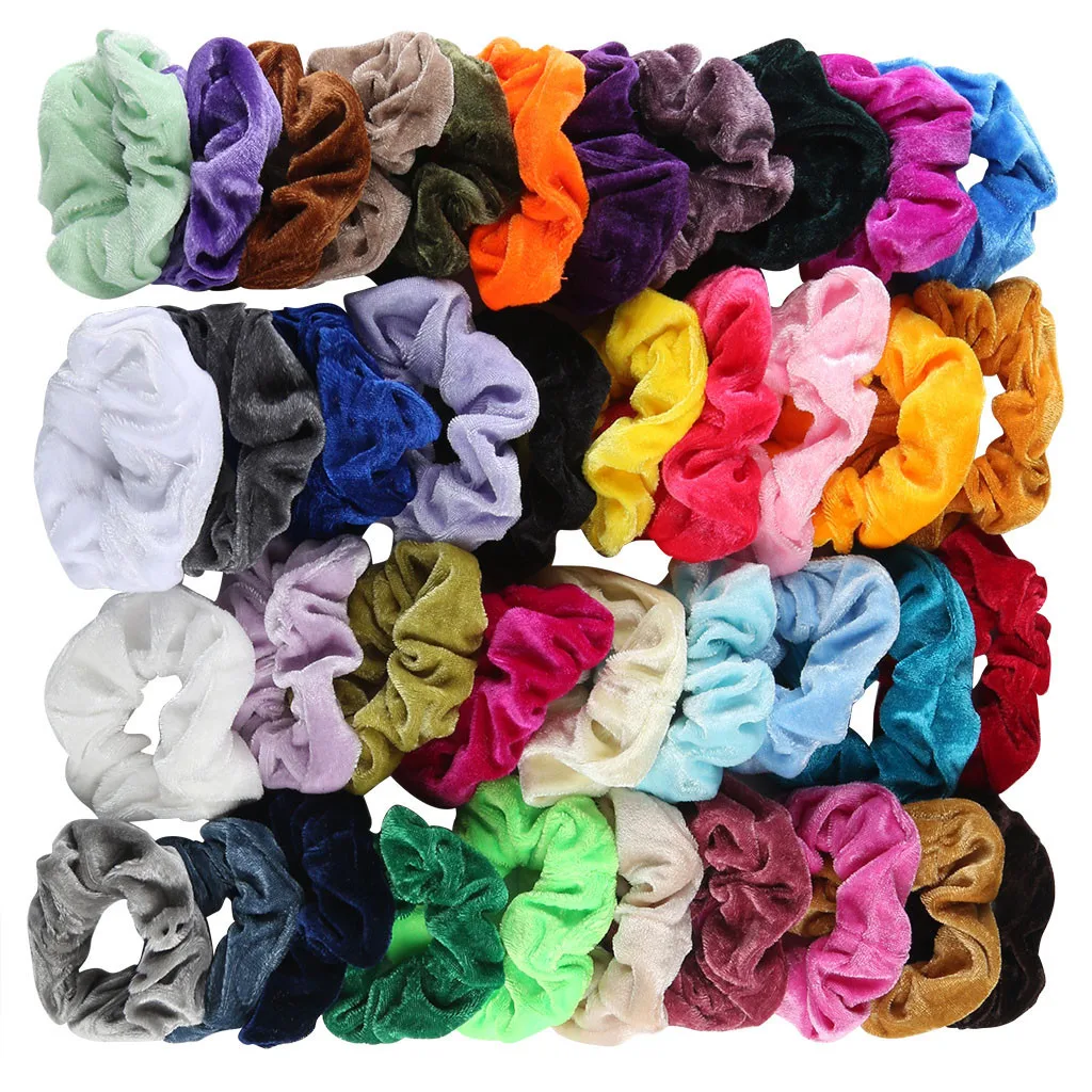

New 40Pcs Rubber Bands Candy Colors Velvet Elastic Hair Bands for Women or Girls Hair Accessories Headband Decorations Ties