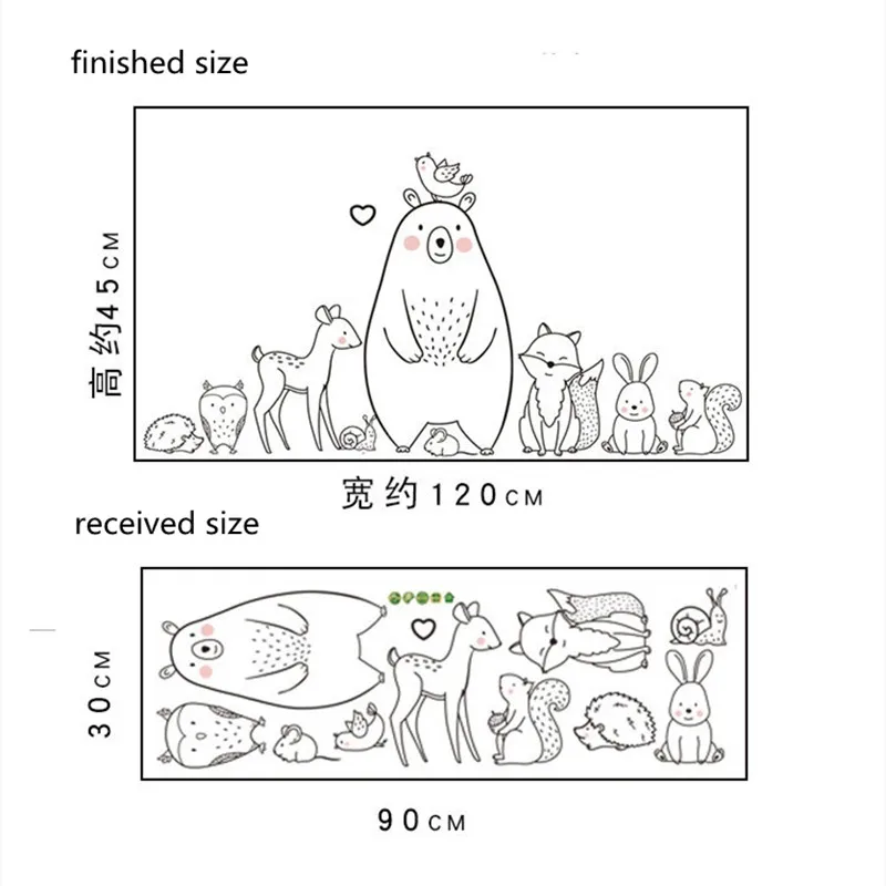 Застенчивый животных &quotКролик&quot &quotМедвежонок&quot стикер на стену в виде оленя