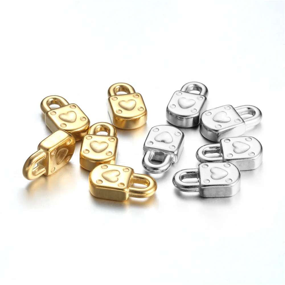 10 шт./лот замок из нержавеющей стали Шарм любящее сердце образный шармы замочки
