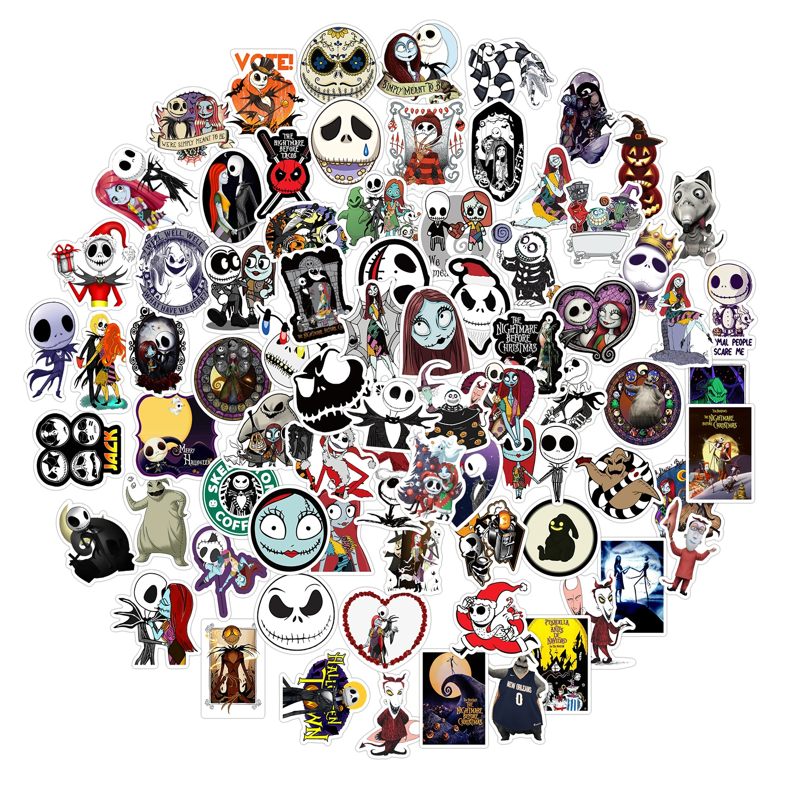 Pegatinas de grafiti extra&iacute;bles impermeables con tem&aacute;tica de noche de Halloween, para novia y navidad, zombie, maleta, 10/50/100 uds.-1