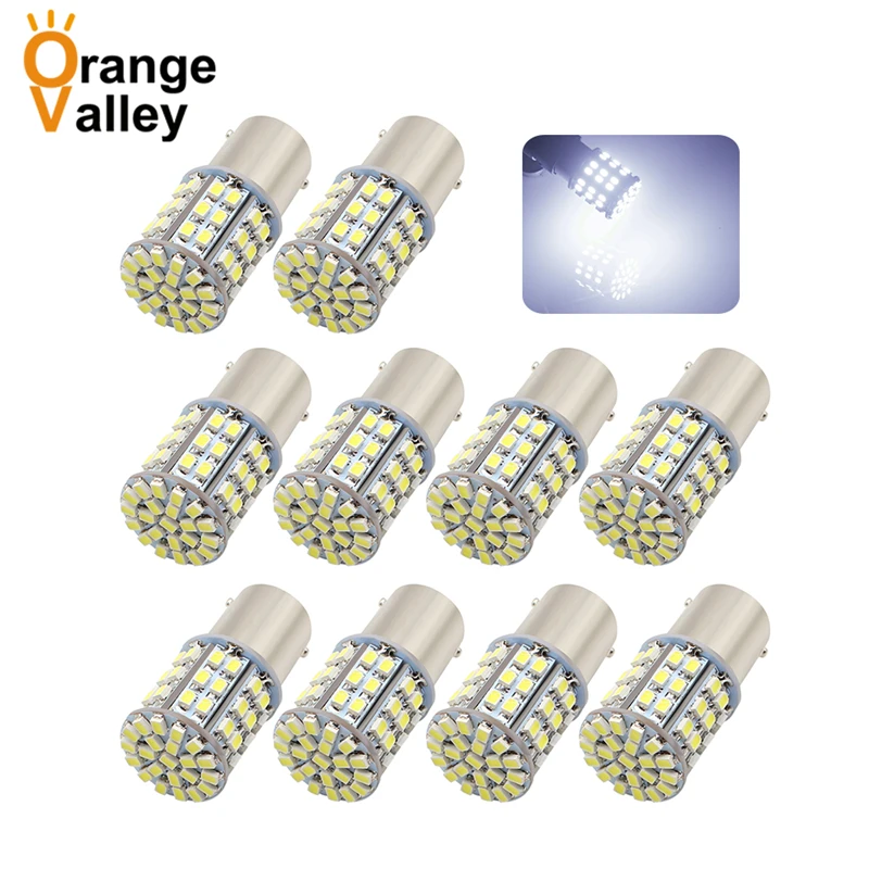 10 шт. супер яркие P21W 1156 BA15S 64 SMD светодиодный 1206 Автомобильные стоп сигналы