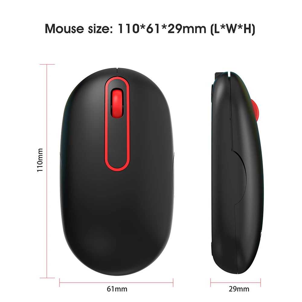 

Wireless Mouse 2.4G Rechargeable Gaming Mouse PC Office Notebook Mute Office Mouse Mute Design Office Mouse 500mah Nice