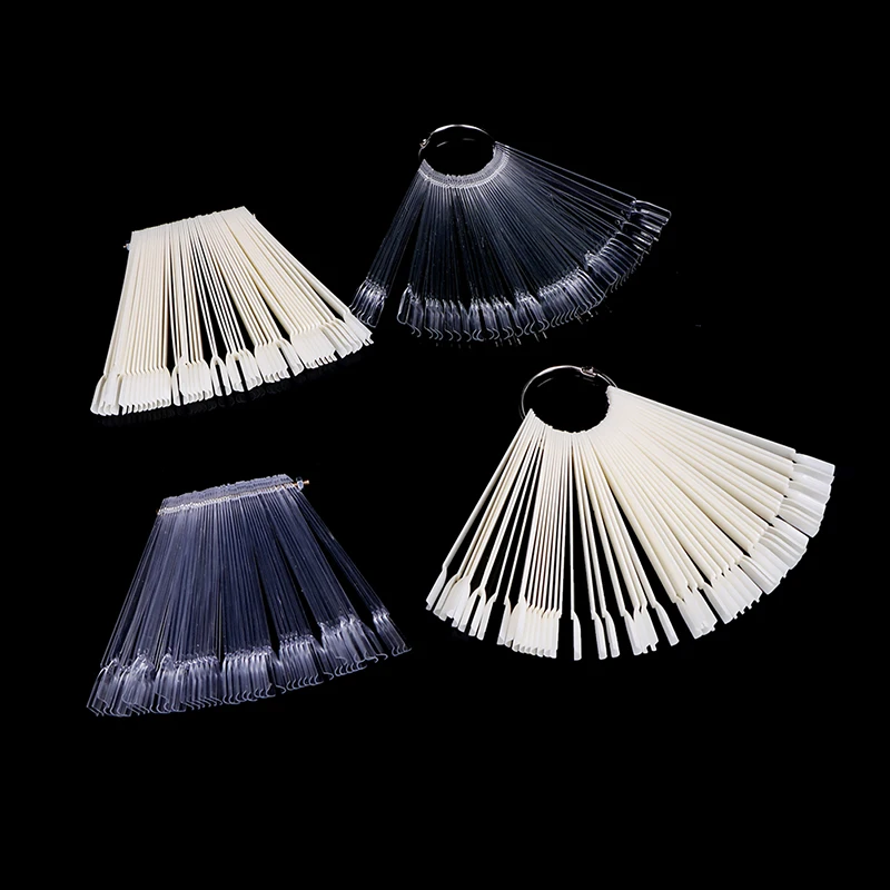 

50 PCS Square head nail color card nail polish glue fan-shaped display board