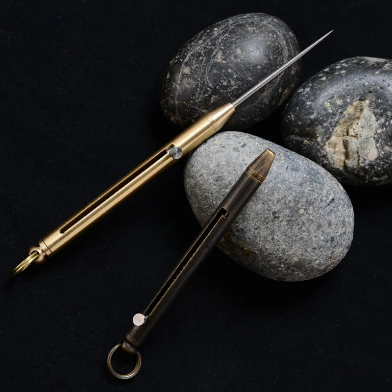 Titanium Alloy Push-pull Spring Design Toothpick With Protective Case Ultra-Light Portable Multi-function Fruit Fork Picnic Tool