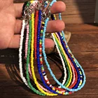 Богемное маленькие бисерные ожерелье для женщин в стиле бохо короткие Чокеры Очаровательное ожерелье в стиле бохо крутое украшение для шеи