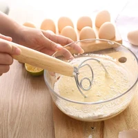 handheld 304 stainless steel flour mixer anti sticking diy cake bread pastry dough stirrer kitchen wooden pastry baking tools