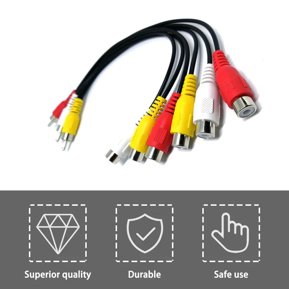 3RCA штекер-гнездо 6RCA штекер NC XQIN сплиттер Аудио ТВ DVD видео кабель адаптера AV |