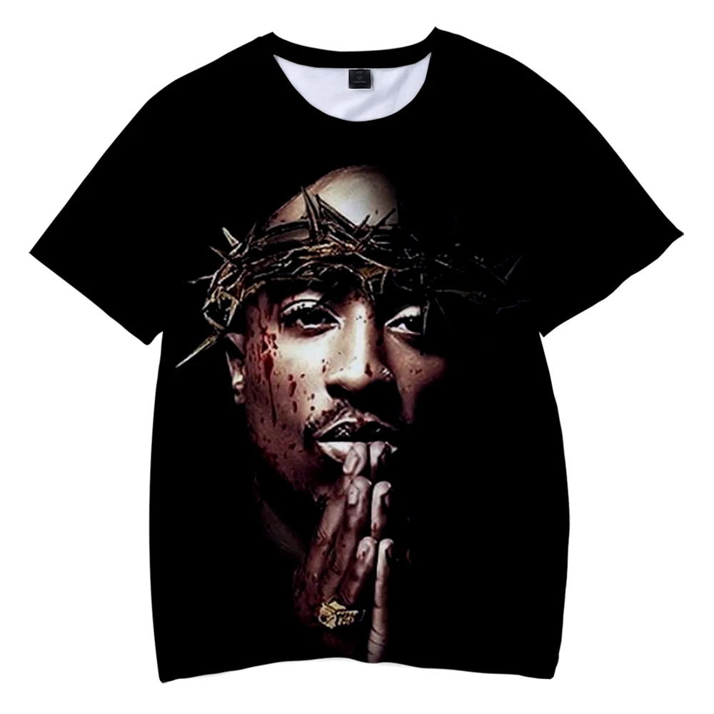 

Модная 2pac новая футболка с принтом Kawai летняя модная облегающая футболка с коротким рукавом для мальчиков и девочек популярный Повседневны...