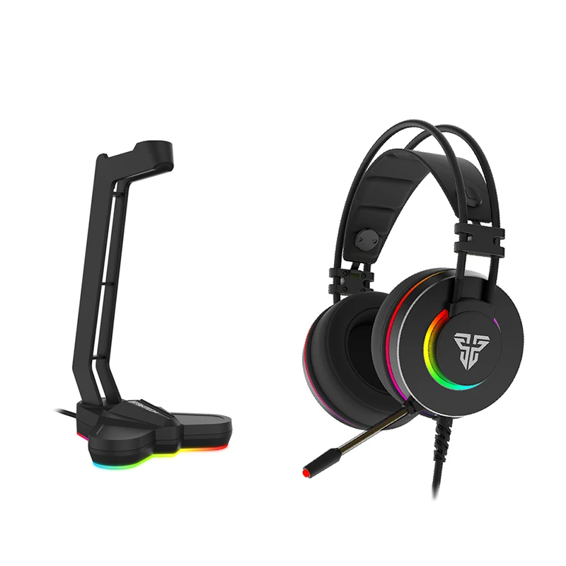 FANTECH RGB стойка для наушников и HG23 Игровые наушники 7 1 Наушники с объемным звуком