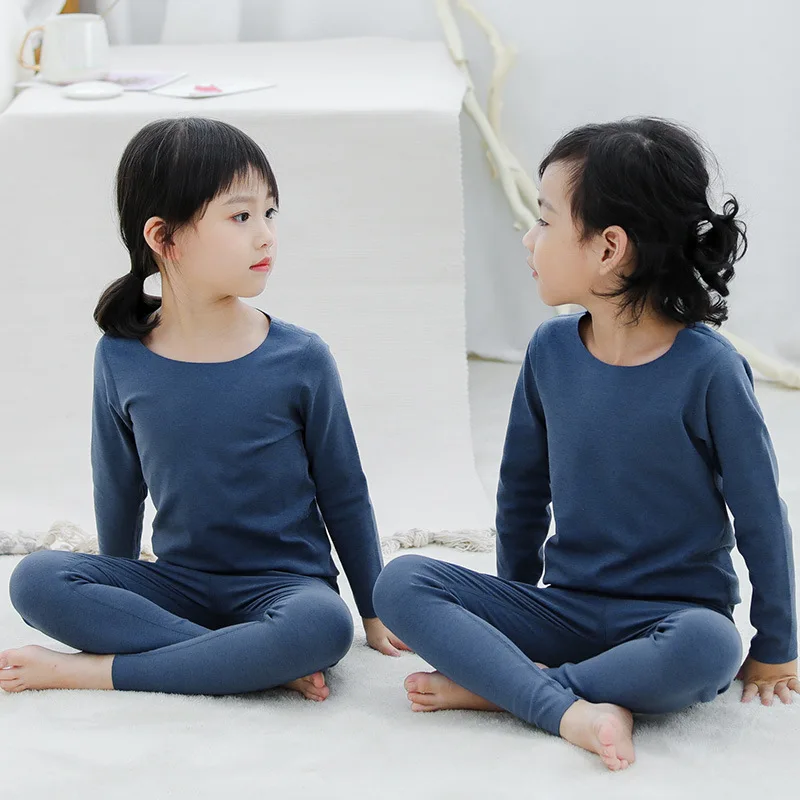 Костюм из двух предметов Детский Теплый комплект одежды пижама с длинным рукавом