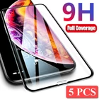 Защитное стекло 9H для iPhone 12 Pro Max, X, XS Max, Xr, 6, 7, 8 Plus, 5 шт.