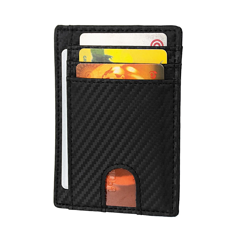 Кожаный мужской женский маленький Дорожный чехол для визиток Тонкий Rfid Легкий