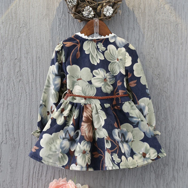 Humor Bear Girls' Dresses 2022 Autumn New Style Children Baby Kids Clothing Loose Ruffle Splicing Girl Fashionable Dress