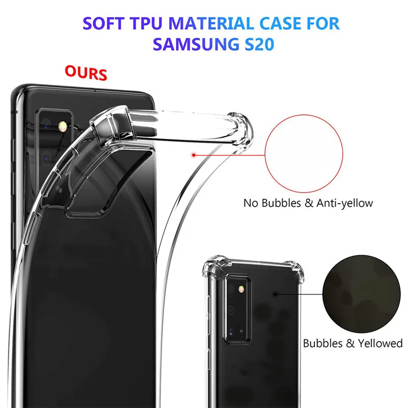 Противоударный чехол из ТПУ с четырьмя углами для Samsung S20 6 2 дюйма защитный