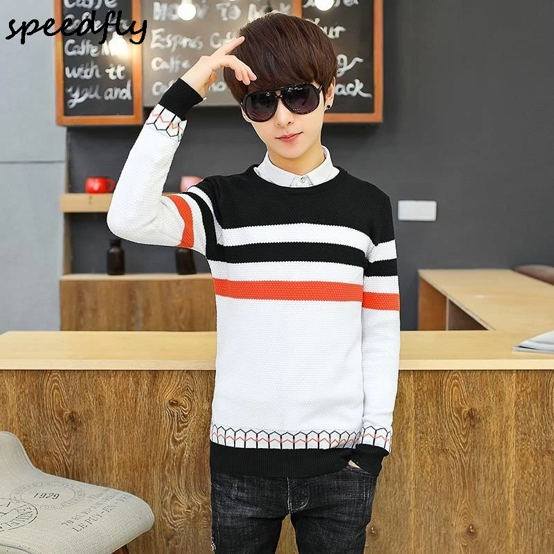 Мужские свитера длиной до бедра с повседневная одежда О-образным вырезом