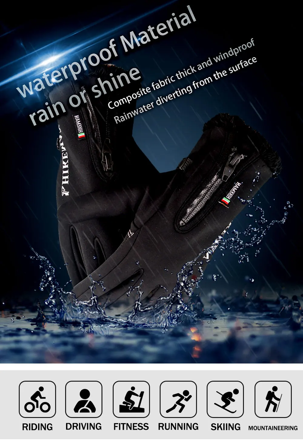 Перчатки унисекс из силикагеля теплые зимние варежки с Thinsulate подкладкой для