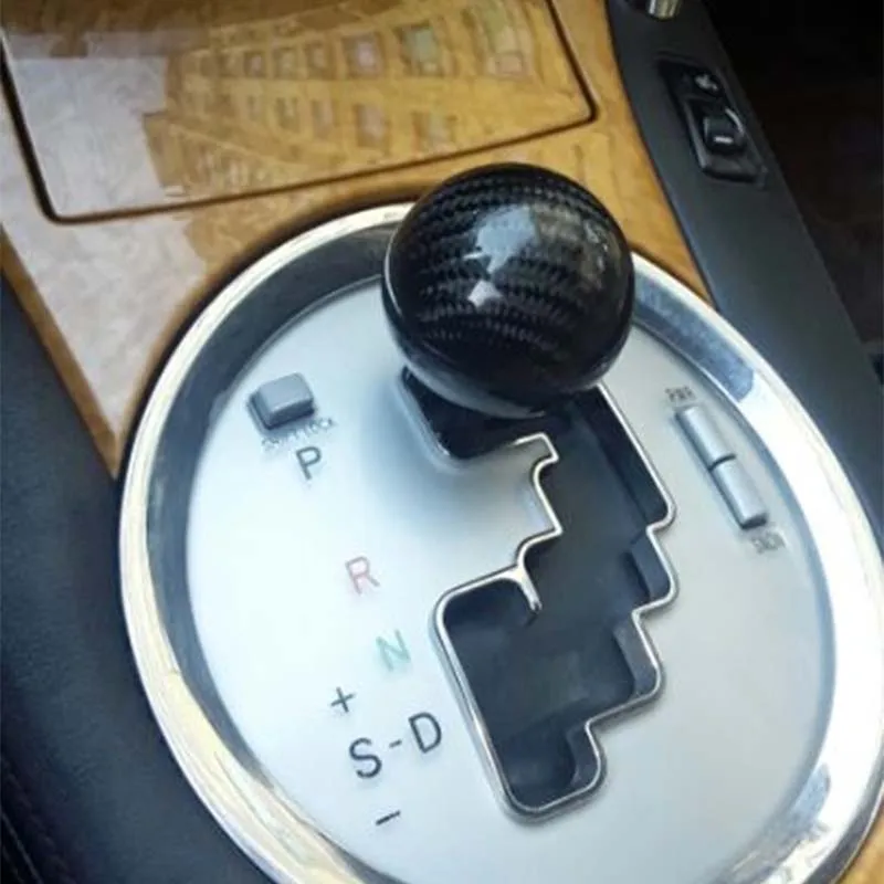 

Car Gear Lever Knob Universal Black/Silver Carbon Fiber Pattern Multi-style Gear Lever Knob Car Decorative Parts