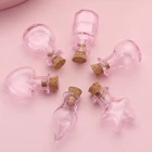 5x Розовый Мини Стеклянная корковой пробкой небольшые пустые образца баночки с пробкой декоративные Wish стеклянные бутылки Свадебная вечеринка контейнеры для хранения