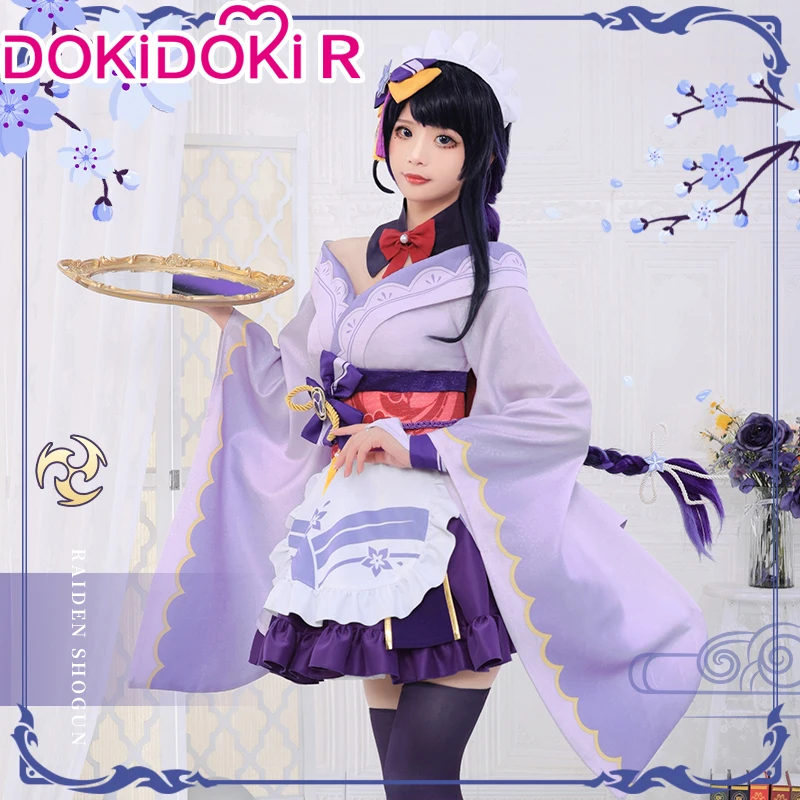 

PRE-SALE DokiDoki-R Game Genshin Impact Cosplay Raiden Shogun Ba'al Maid Costume Genshin Impact Shogun Baal Ei Cosplay