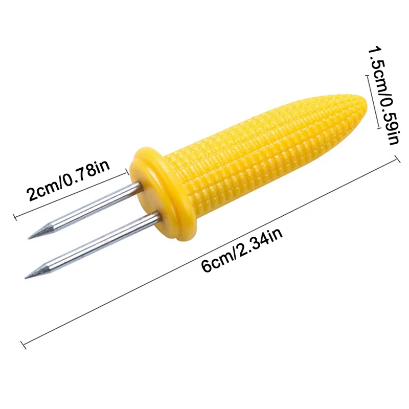 

10PCS Stainless Steel Corn On The Cob Holders BBQ tool Prongs Skewers food Forks Party for Picnic Camping Barbecue Tools