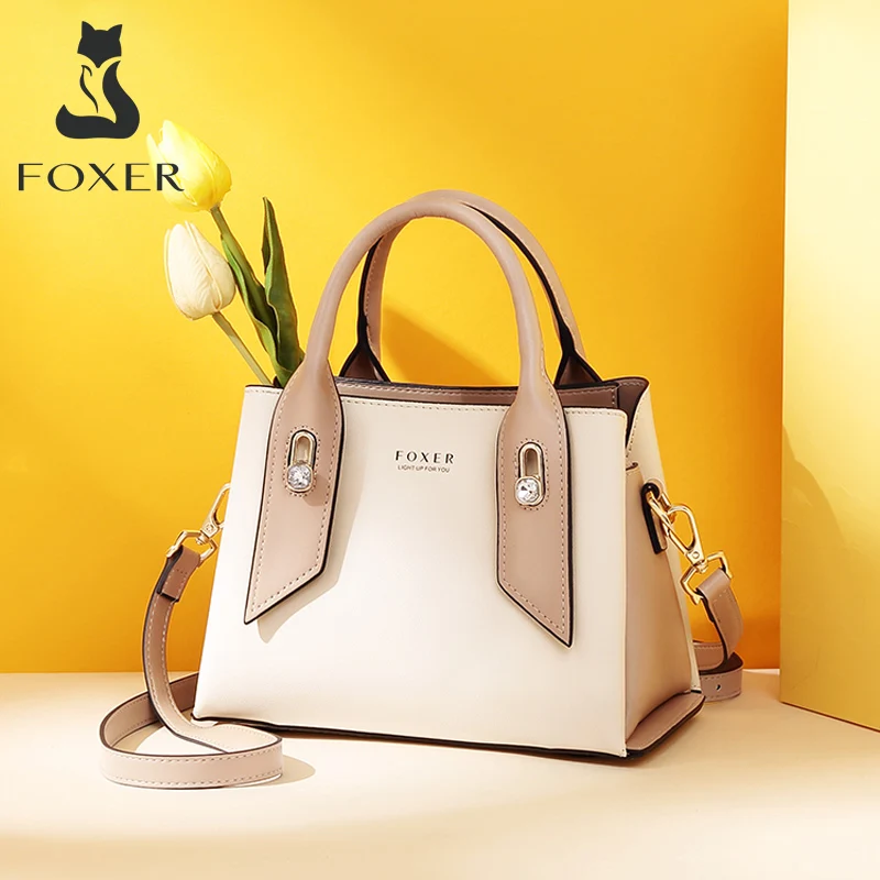 Роскошный стильный кошелек FOXER для женщин элегантные женские тоуты из воловьей