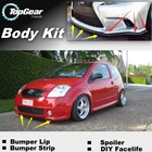 Дефлектор губ бампера для Citroen C2 2003  2019, юбка переднего спойлера для лучшей передачи, для тюнинга автомобиля, комплекта кузова, полосы