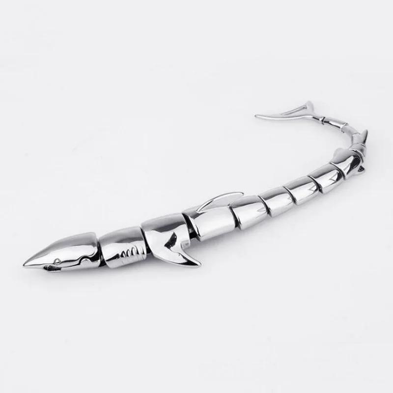 EDC Открытый самообороны Титановая Сталь Серебряная акула браслет-Скорпион многофункциональный инструмент властная Акула Панк локомотив мужчины