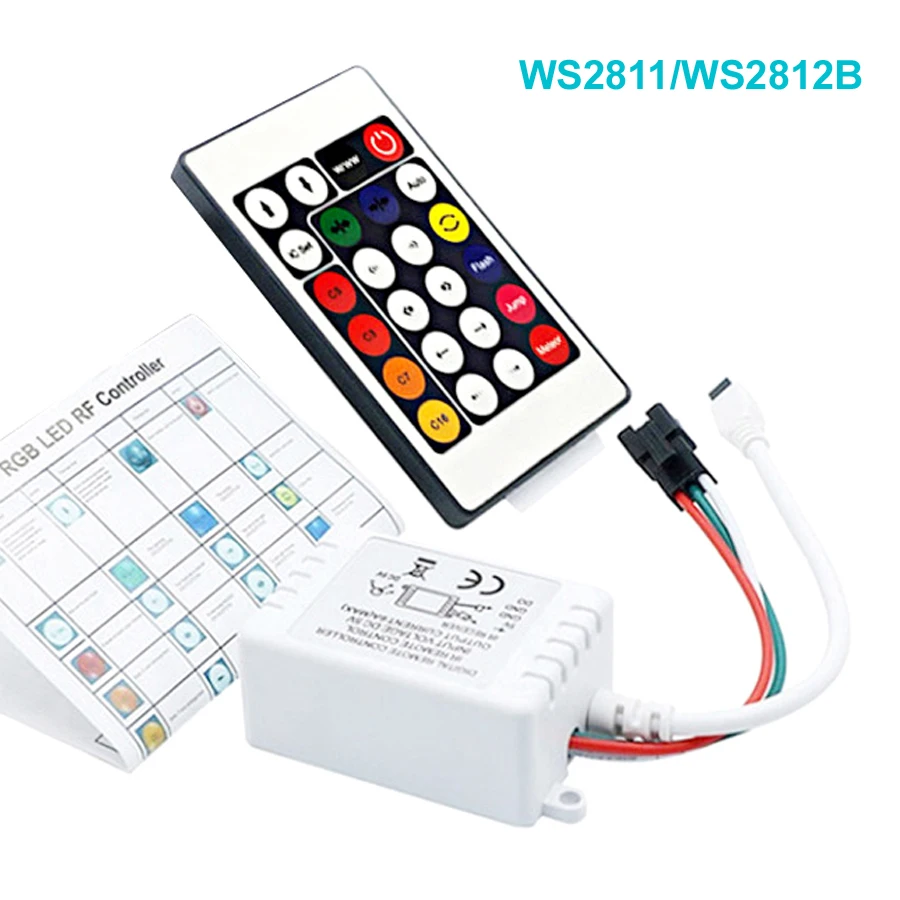 

DC 5V 12V 24V WS2811 WS2812b Controller RF Remote Control Rgb Controller Spi Digital Smart WS2812 Ws2812b Pixel Led Controller