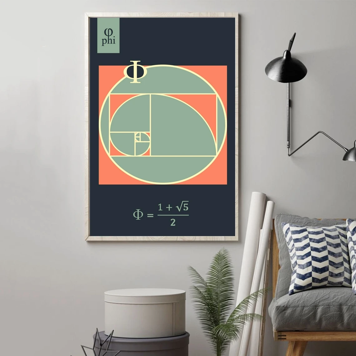 

Golden Ratio (Phi) Math Poster Canvas Print Wall Painting Home Decoration