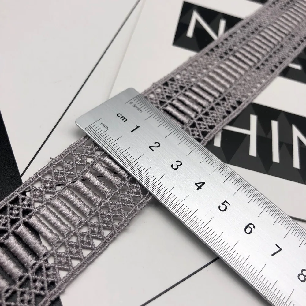 Серая кружевная отделка 3 2 см водорастворимое кружево для украшения края
