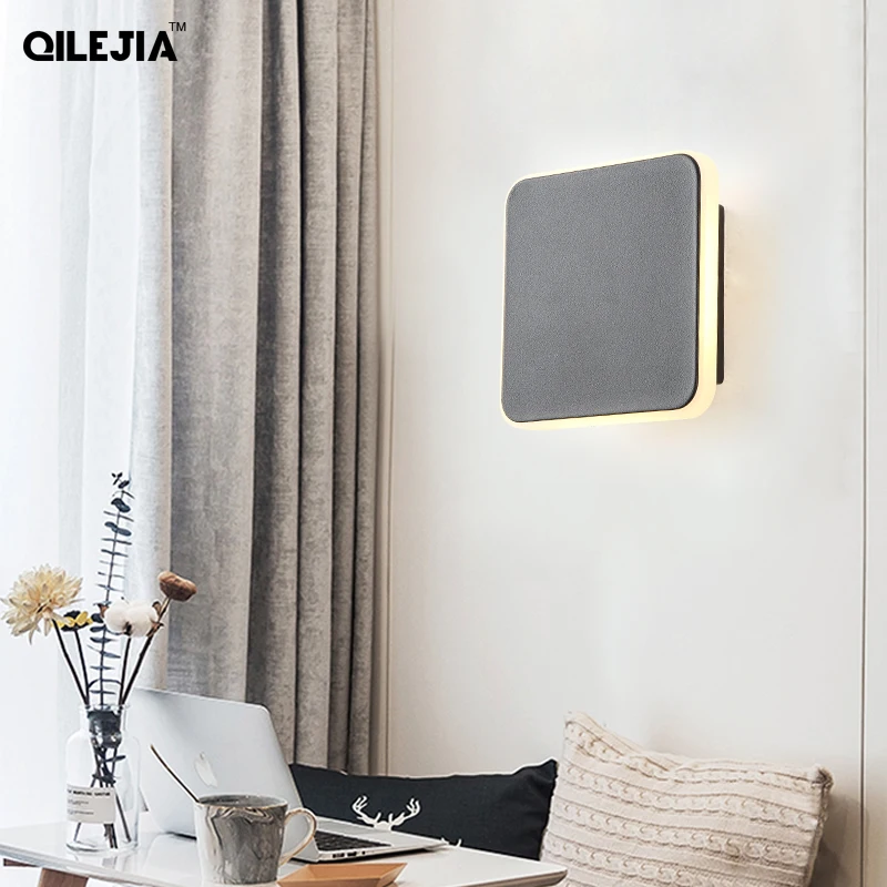 Простое бра 8 Вт 12 15 комнатные настенные светильники треугольная круглая белая