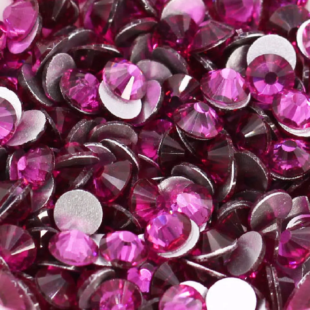 Фуксия Стразы для ногтей с плоской задней поверхностью стеклянные ногти